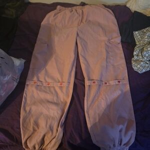 ROMWE Pink Pants with Heart Accents